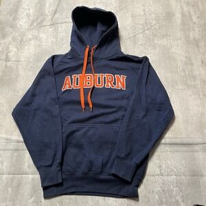 MV Sport Auburn University Tigers Blue Navy Orange Hoodie Size Small Mens NCAA